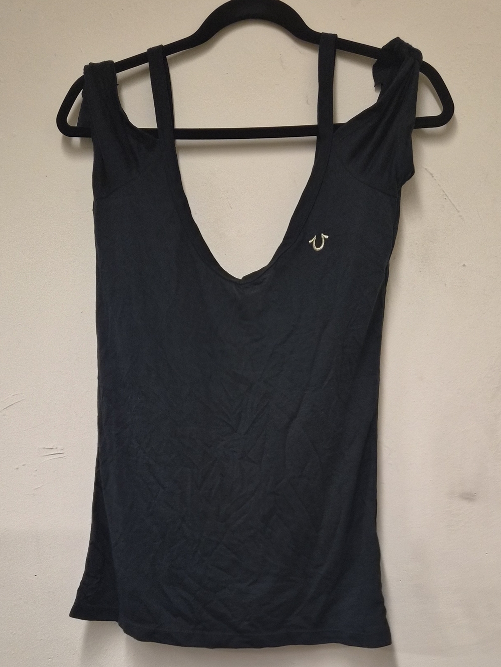 True Religion Deep V Black Women's Tank Top | Size XS